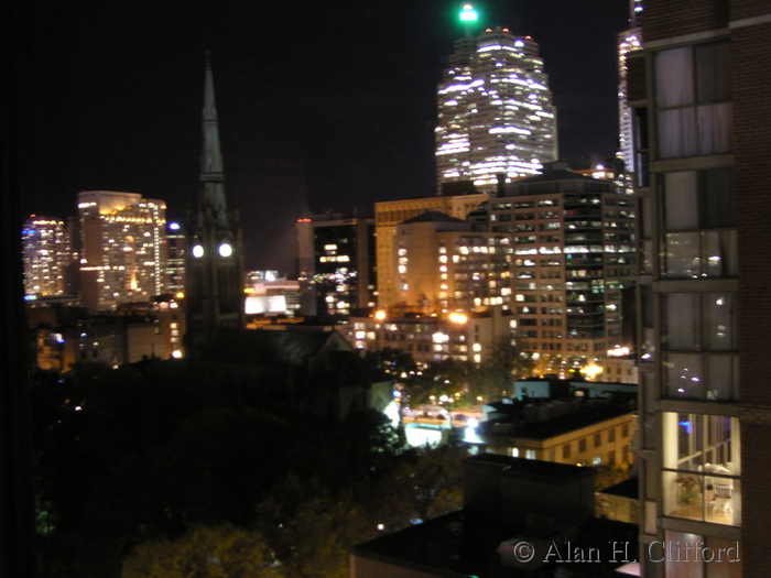 Night view from hotel window, Toronto