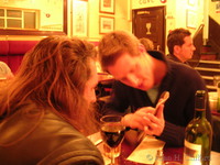 Benjamin and Rupert at the Caf Rouge in Guildford