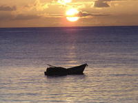 Fishing boat sunset, Great Courland Bay, Tobago
