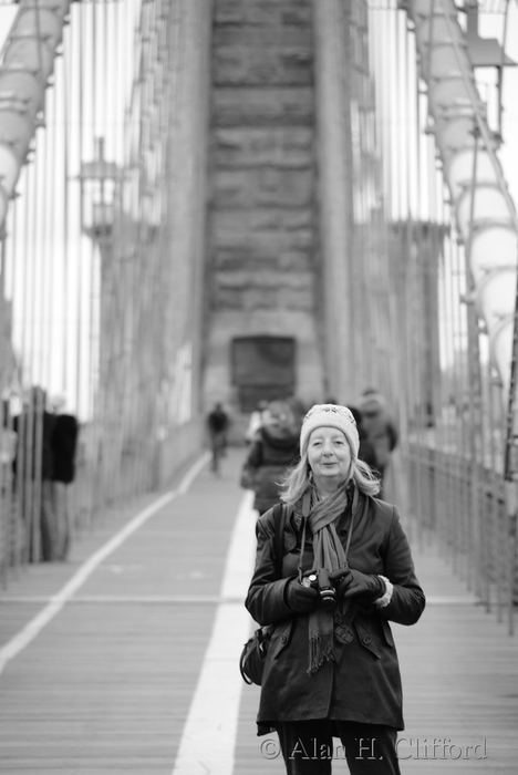 Margaret on Brooklyn Bridge