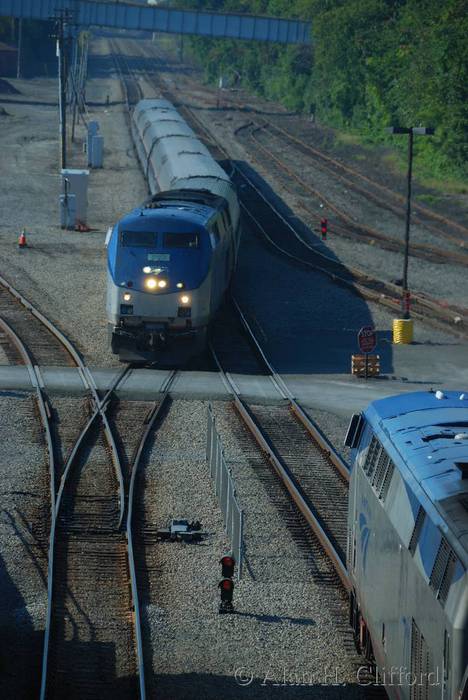 Train arriving at Rensselaer