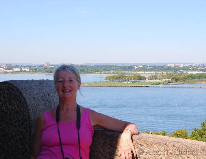 Margaret on Liberty Island