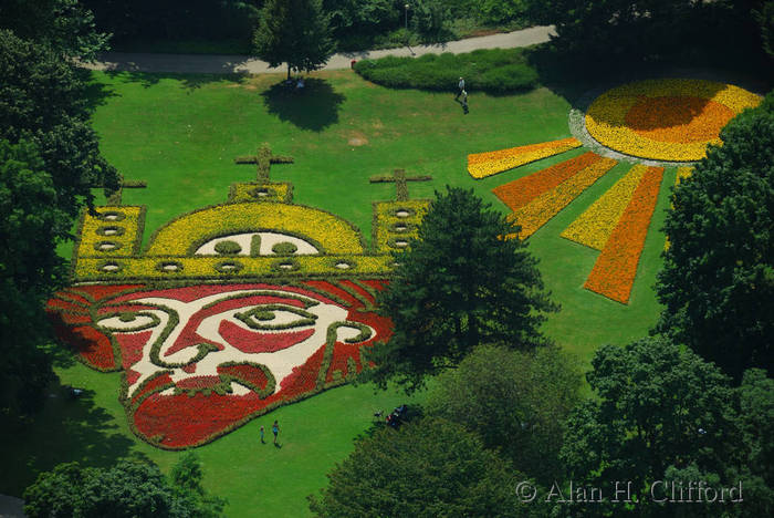 Luisen Park viewed from the Fernmeldeturm, Mannheim