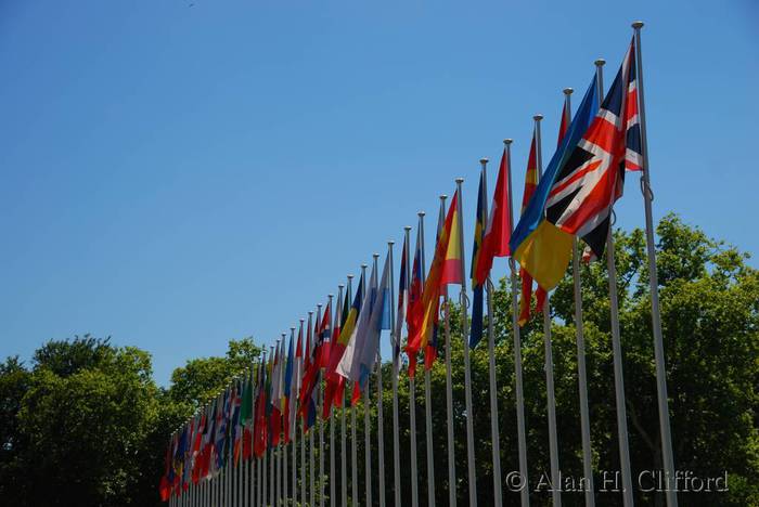 Flags at the Palais de l’Europe, Strasbourg