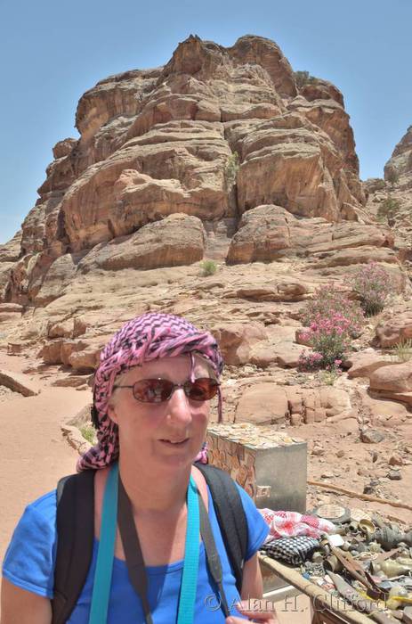 Margaret on the path to the Monastery