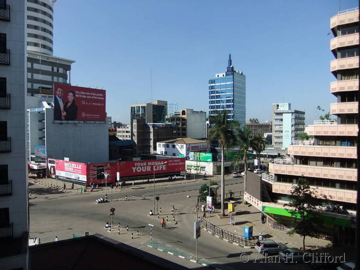 View from room at Stanley Hotel, Nairobi