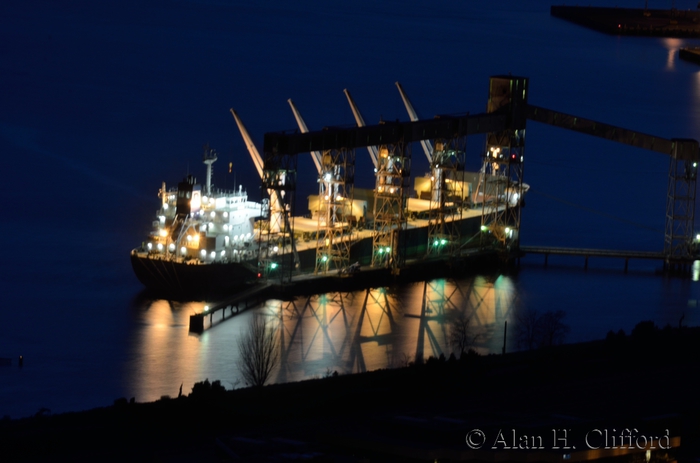 Ship in the evening