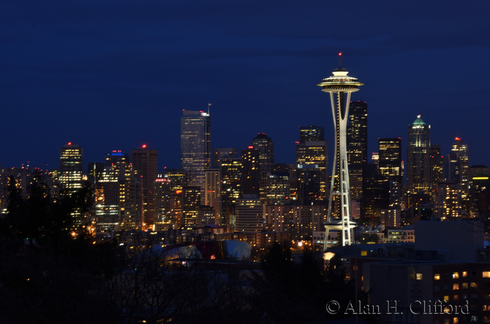 Space Needle in the evening