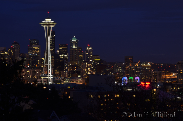 Space Needle in the evening